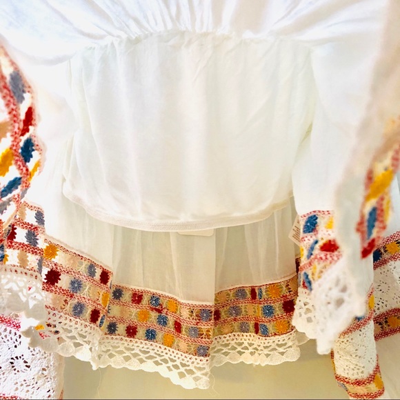 Free People Lace Muli-Color Crop-top w/builtin Bra - Picture 4 of 8